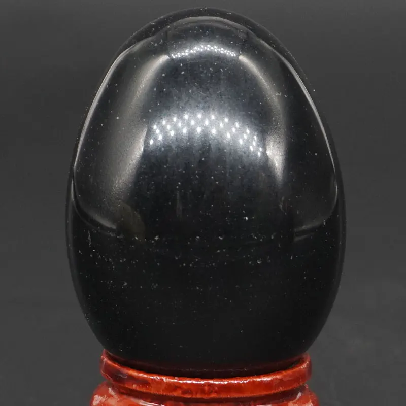 30x40MM Natural Stone Black Obsidian Sphere Egg Healing Reiki Crafts Massage Finger Exercise | Дом и сад