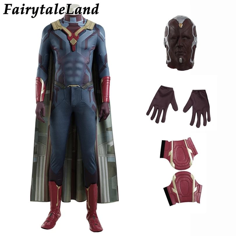 Wandavision Cosplay Costume Vision Stage Performance Jumpsuit Halloween