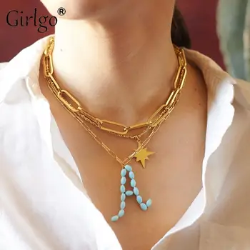 

Girlgo Letter Ba Pendant Necklaces For Women Girls 2020 Imitation Pearls Metal Chain Cute Romantic Collier Necklace Party Gifts