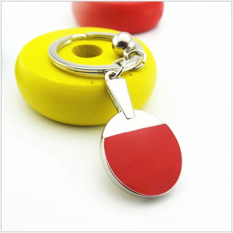 

Metal Ping Pong Creative Anime Keychain Car Accessories Small Gifts Pendant Customizable Logo
