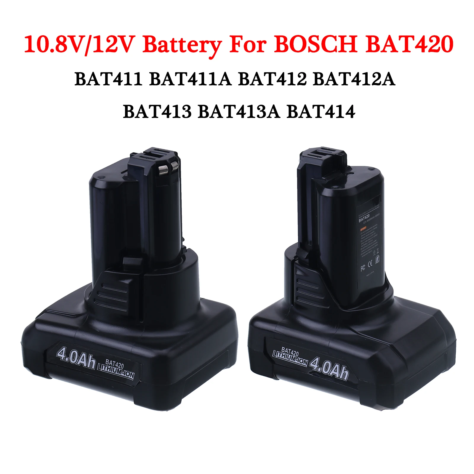 

10.8V/12V 4000mAh Replacement for Bosch BAT420 Batttery BAT411 BAT411A BAT412 BAT412A BAT413 BAT413A BAT414 2607336013 26073360