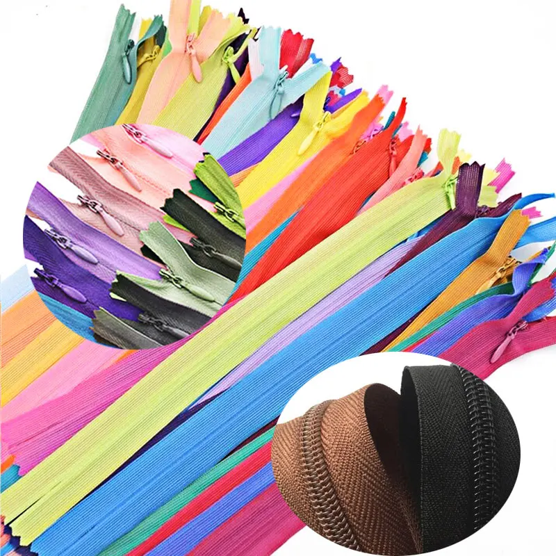 Assorted Invisible Zippers for Garments - 50 Pack, 6-24 Inch Range
