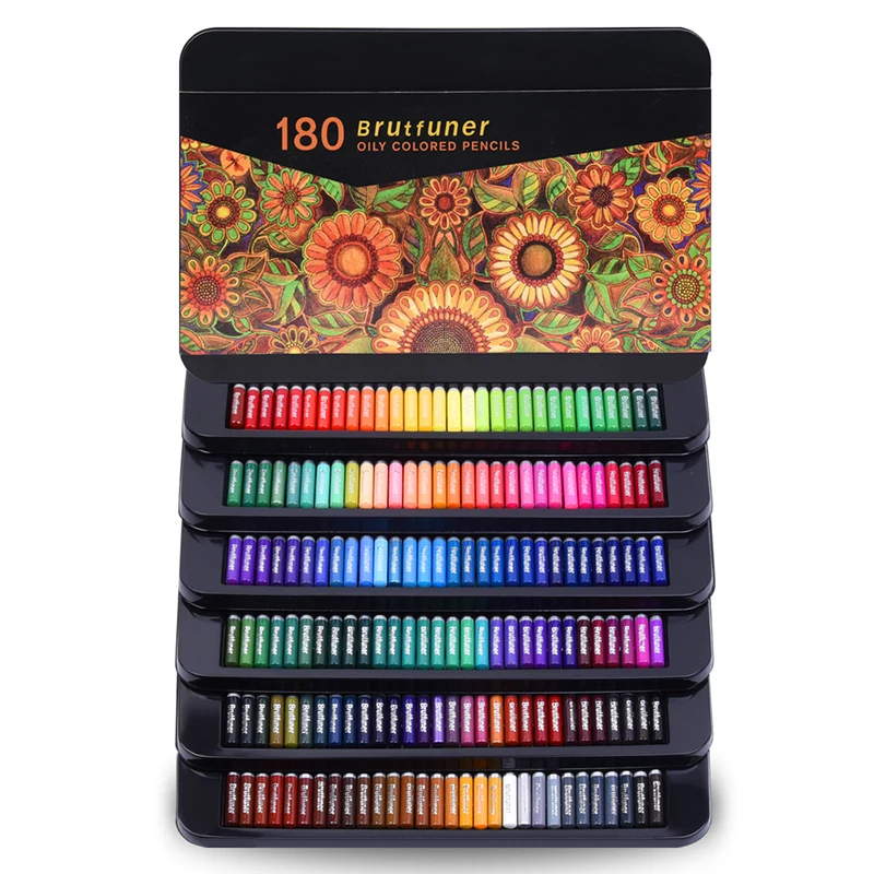 Flowood Oily Colored Pencil 160-Color Set Professional Sketch