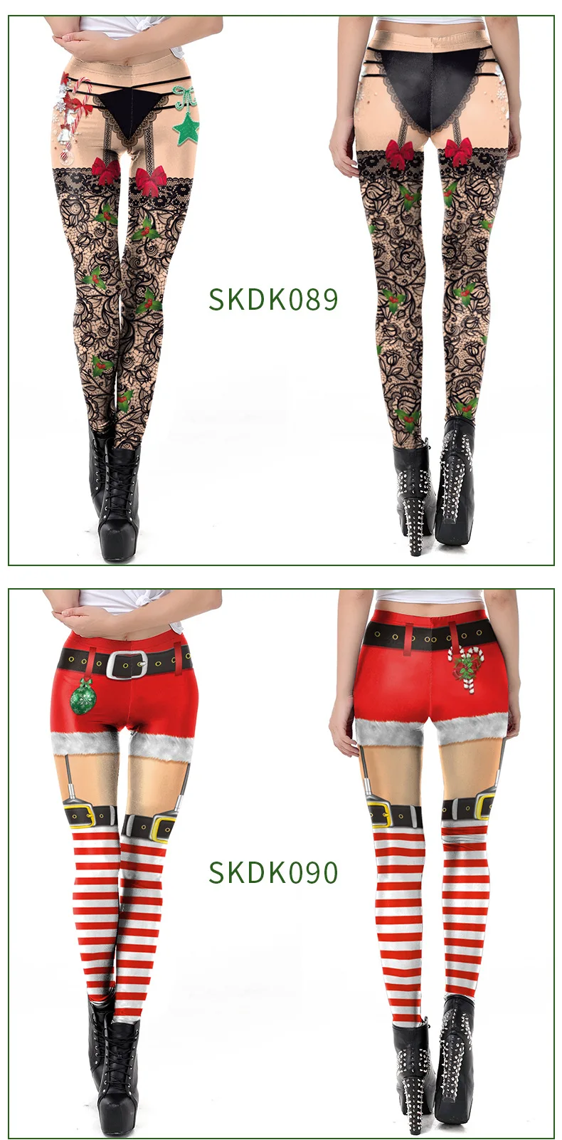 Штаны с рождественским принтом, модные рождественские леггинсы с 3D цифровой печатью, забавные сексуальные эластичные штаны с принтом Санта-Клауса для костюмированной вечеринки