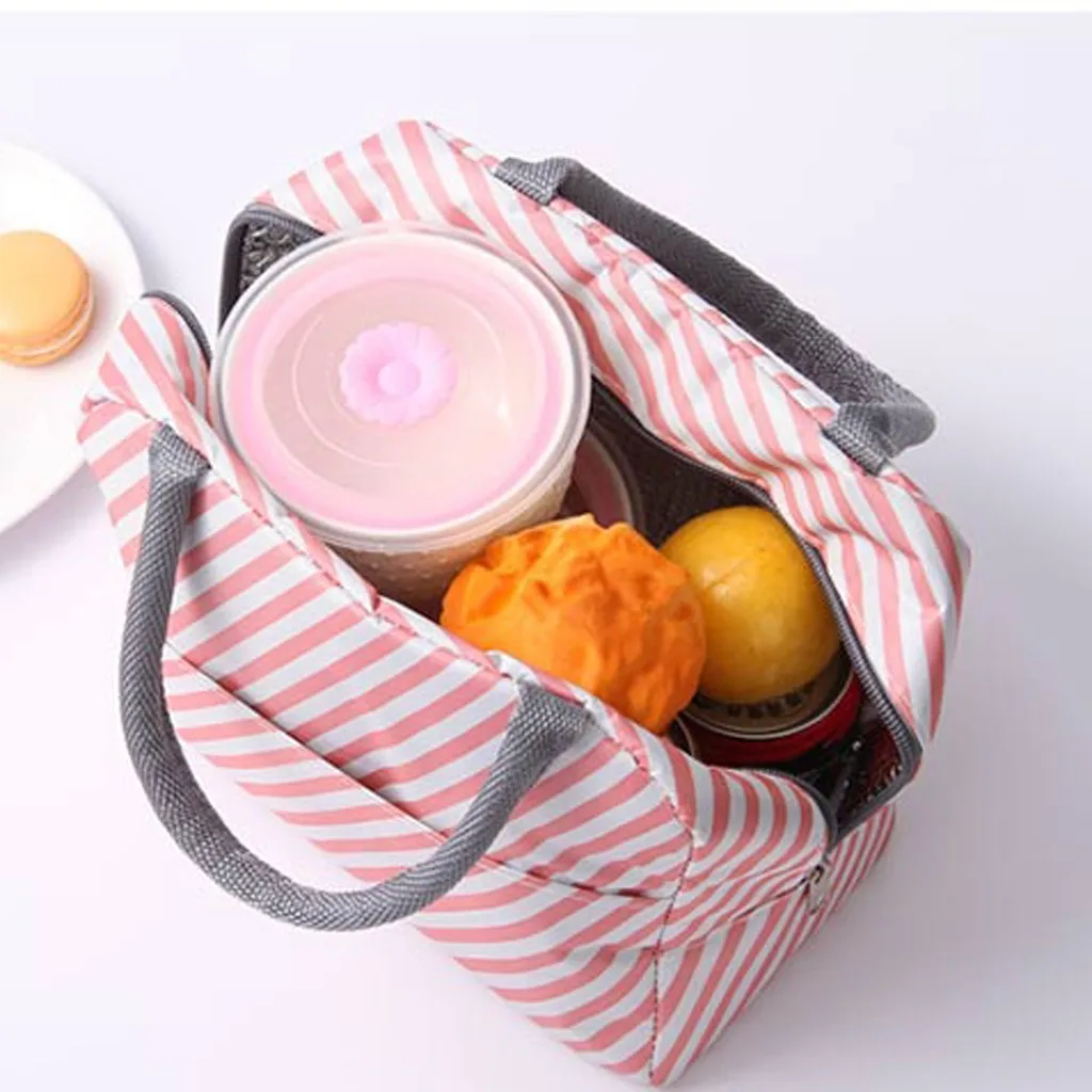 Fashion Portable Insulated Canvas lunch Bag Thermal Food Picnic Lunch Bags for Women kids Men Cooler Lunch Box Bag Tote#g4