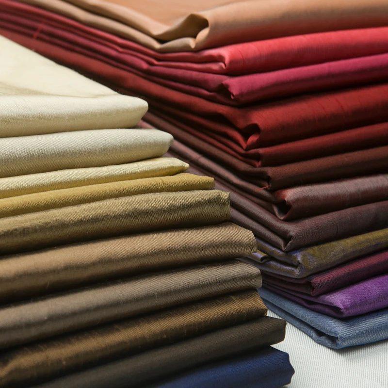 

tailor shop Color-changing silk silk double palace fabric mulberry silk cloth straight skeleton silk pure dupion silk raw silk