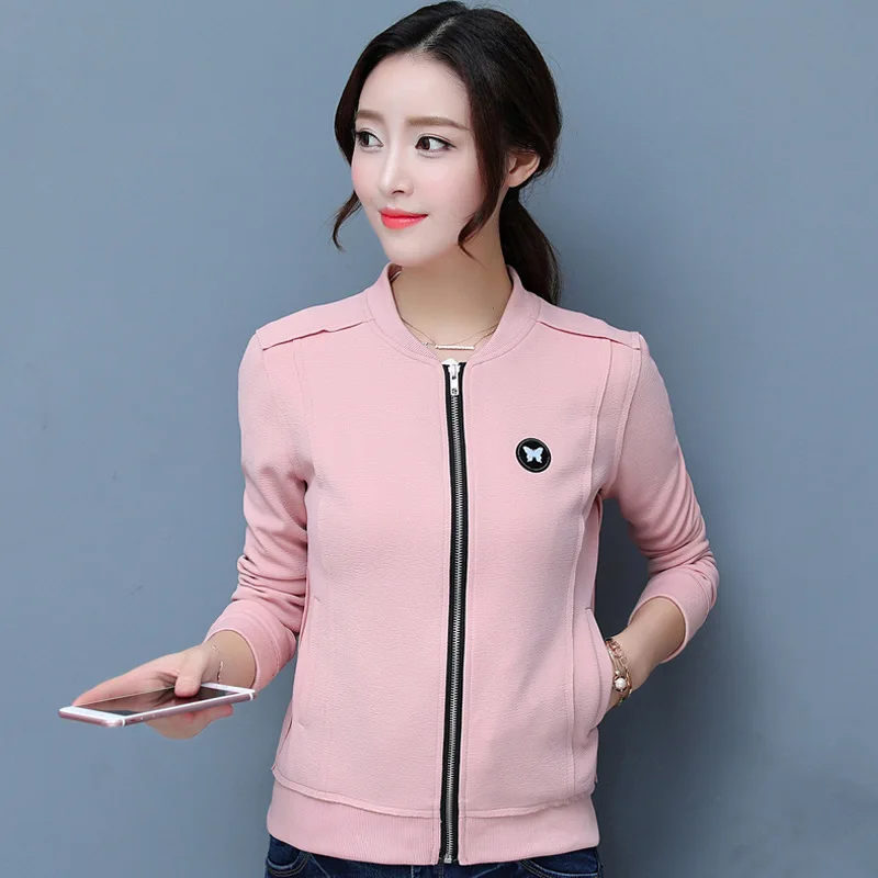 

Figure Rong Autumn New Style Jacket Women's Pink Fresh Casual Modify Small Coat of Goods