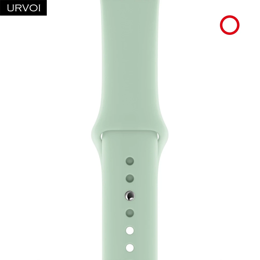 Спортивный ремешок URVOI для Apple Watch series 5, 4, 3, 2, 1, силиконовый ремешок для iWatch, 44 м, с застежкой, цветная замена, новинка - Цвет ремешка: Beryl