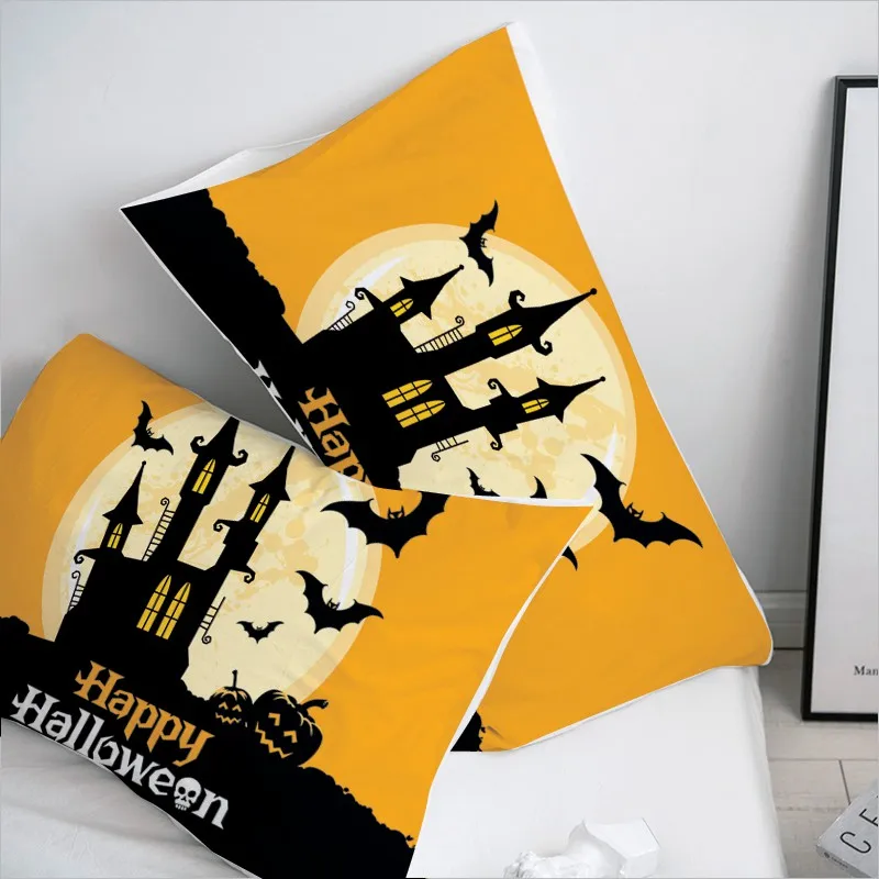 

Cartoon Pillow Case Pillowcase Custom/50x70/50x75/50x80 Decorative Pillow Cover for Kids/baby/children,Happy Halloween Yello