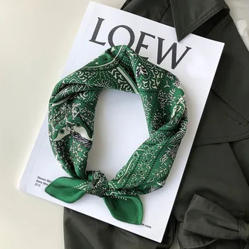 

2020 New Brand Winter Scarf 100% Silk Scarves Small Female Pashmina 53*53 Cm Poncho Foulard Bandana Shawl Spring Square Hijab