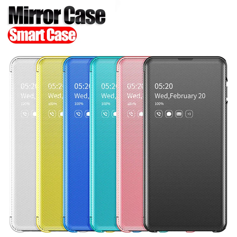 Зеркальный флип чехол для Samsung Galaxy S20 Plus S10 Note 10 Pro Ultra A10S A20S A6 J4 J6 A51 2020|Бамперы| |
