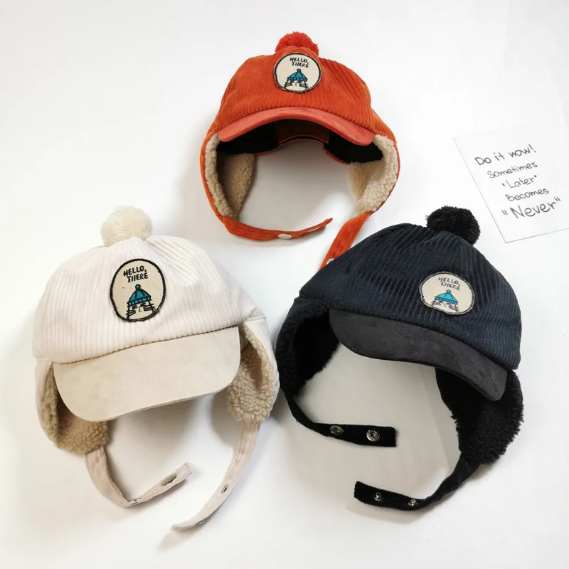 Kids Beanies Baby Warm Baby-Boys-Girls Children Hats Autumn Winter Thick Plus for 1-6Y