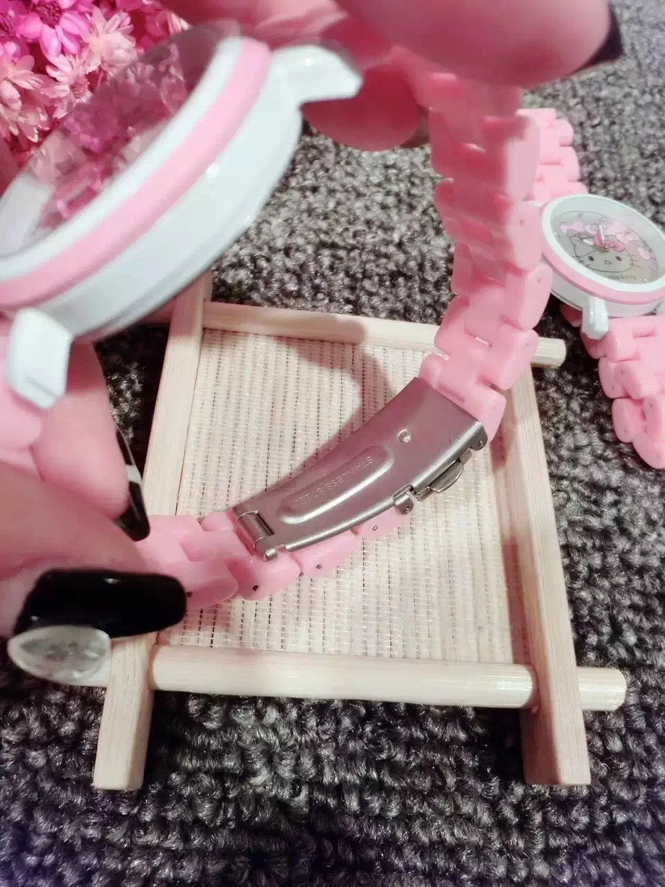 Hello kitty Kt Cat Детские часы для девочек студентов имитация керамического ремня имитация воды Мультяшные детские часы