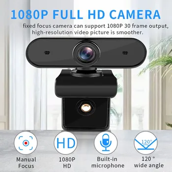 

HD 1080P Web Cam Desktop PC Video Calling Webcam Camera with Microphone Mic Manual focus Webcast webcamera camara para pc J80