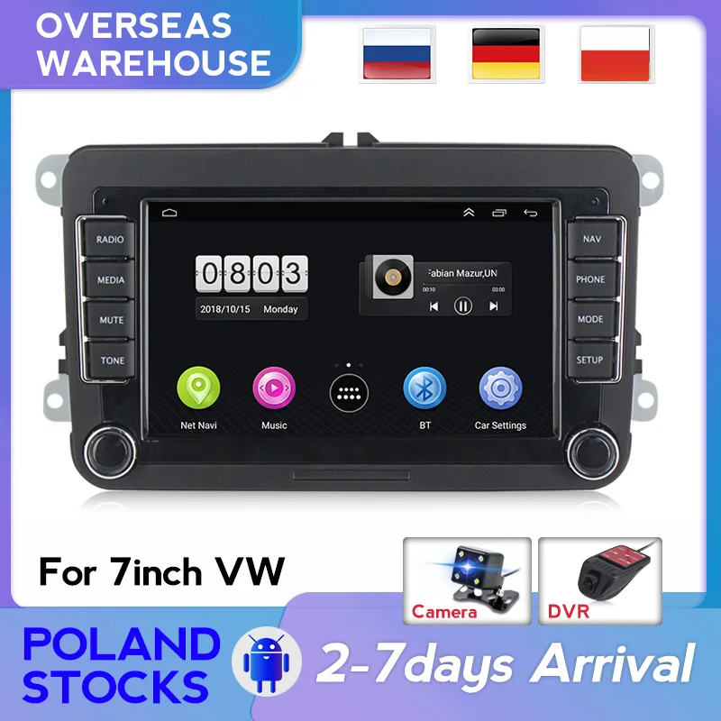 Автомагнитола 2 Din мультимедийная стерео-система на Android с bluetooth для Volkswagen Skoda Octavia
