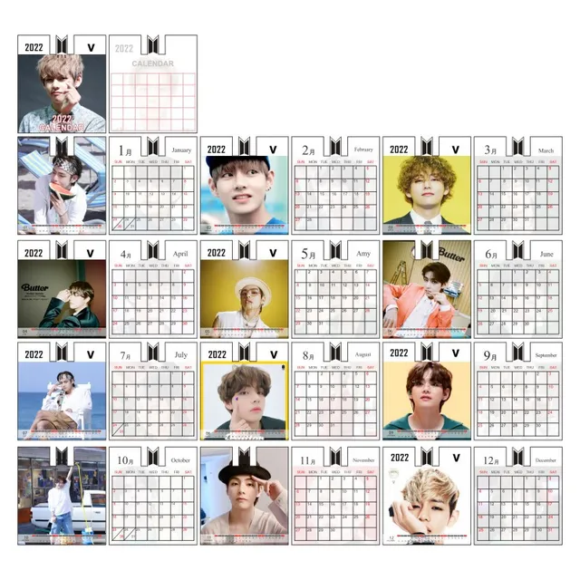 Kpop Bangtan Boys Bp Exo 2022 Table Calendar Txt Stray Kids Twice Seventeen New Year Desk Calendar Agenda Organizer Planner Book|Jewelry Findings & Components| - Aliexpress