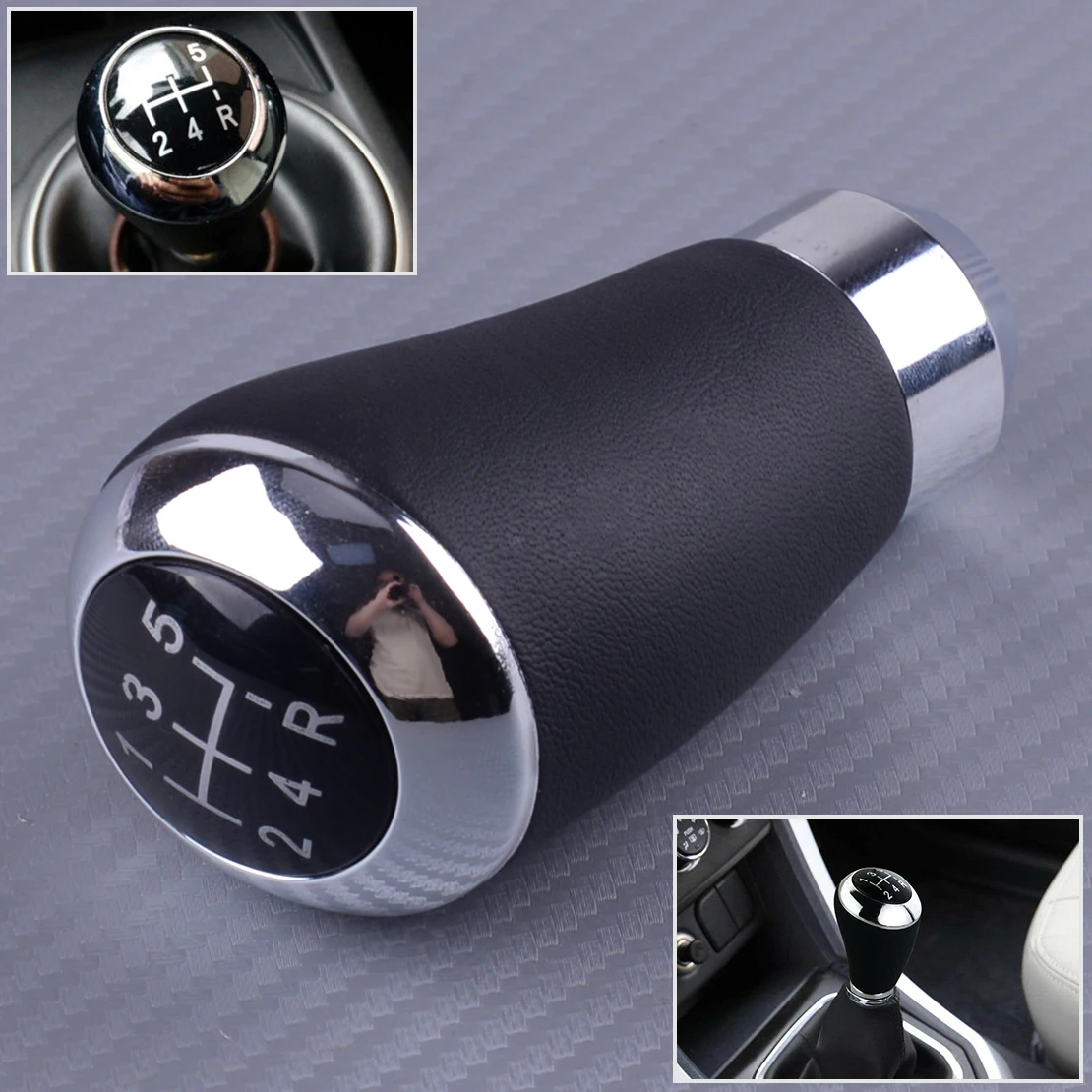

DWCX Car Repack Black Manual 5 Speed Gear Stick Shift Lever Knob Shifter Handle