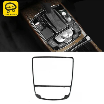 

CARMANGO For Audi A6 C7 2011-2019 Car Styling Center Console Gear Panel Cover Trim Frame Sticker Chrome Interior Accessories