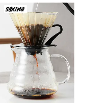 

Suit V60 Pour Over Glass Range Coffee Server Carafe Drip Coffee Pot Coffee Kettle Brewer Barista Percolator Clear