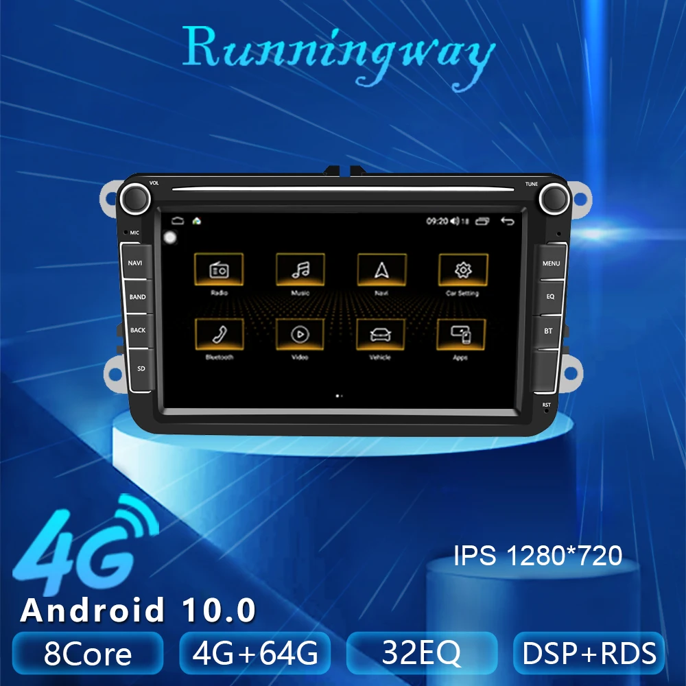 Runningway Android 10 0 5G для VW универсальный автомобильный DVD Golf 6 7 Tiguan л Passat B7 B8 CC Шкода