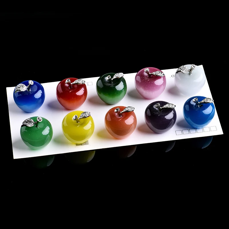 

1PC Natural Crystal Cat Eye Crystal Apple Mineral Jewelry Home Study Decoration Couple Decoration DIY Gift Free Shipping