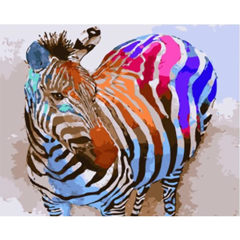 DIY обрамленная лошадь свинья собака Хамелеон масляная краска ing по номерам животное аниме красочная краска настенная художественная картина для декора гостиной