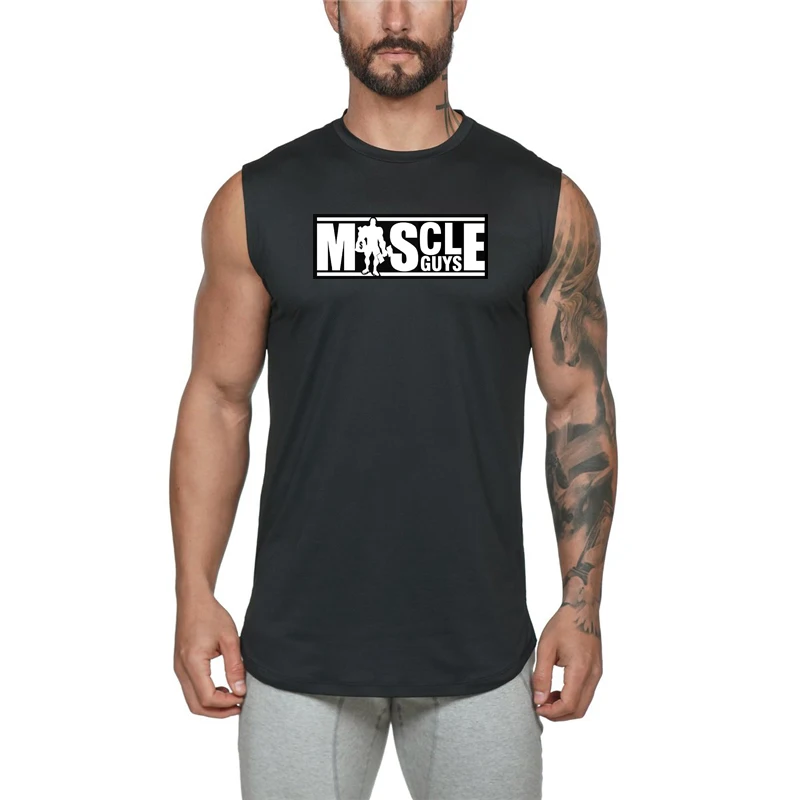 Майка Muscleguys для бодибилдинга Мужская облегающая одежда тренажерного зала