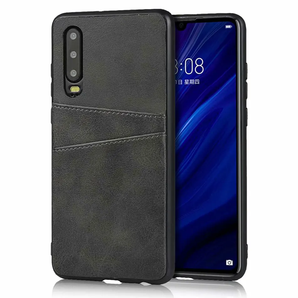 Тонкий чехол из искусственной кожи для huawei P30 Pro, роскошная задняя крышка, держатель для карт, кошелек для мобильного телефона, чехол для huawei P30+ 2 слота для карт