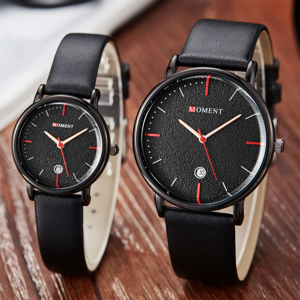 Simple Date Display Creative Lover Watch Women Men Quartz Watch Female Male Clock Fashion Watches Leather Belt Relgio De Casal