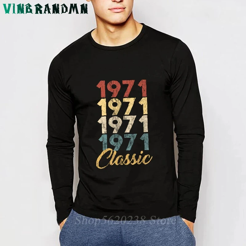 Винтажные 1971 Все оригинальных запасных частей с принтом Футболка длинными