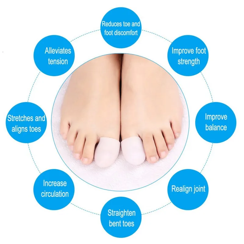 5 pairs/10 pcs Silicone Gel Big Toe Tube Foot Corns Remover Blisters Gel Bunion Toe Finger Protector Toe Cap Cover