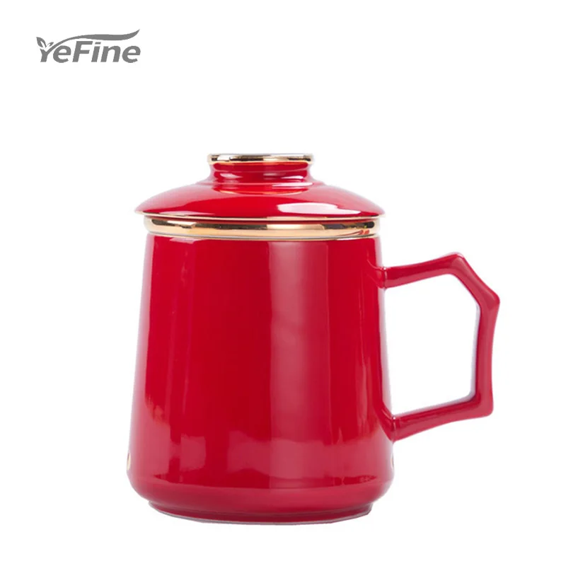 YeFine Ceramic Gift Cup With Filter Tea Separation New Chinese Office | Дом и сад