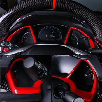 

Car Dashboard Decorative Frame Dial Rings Trim Fit For Honda 10th Civic Hatchback 2016-2018 Car Front Dashboard protector decol