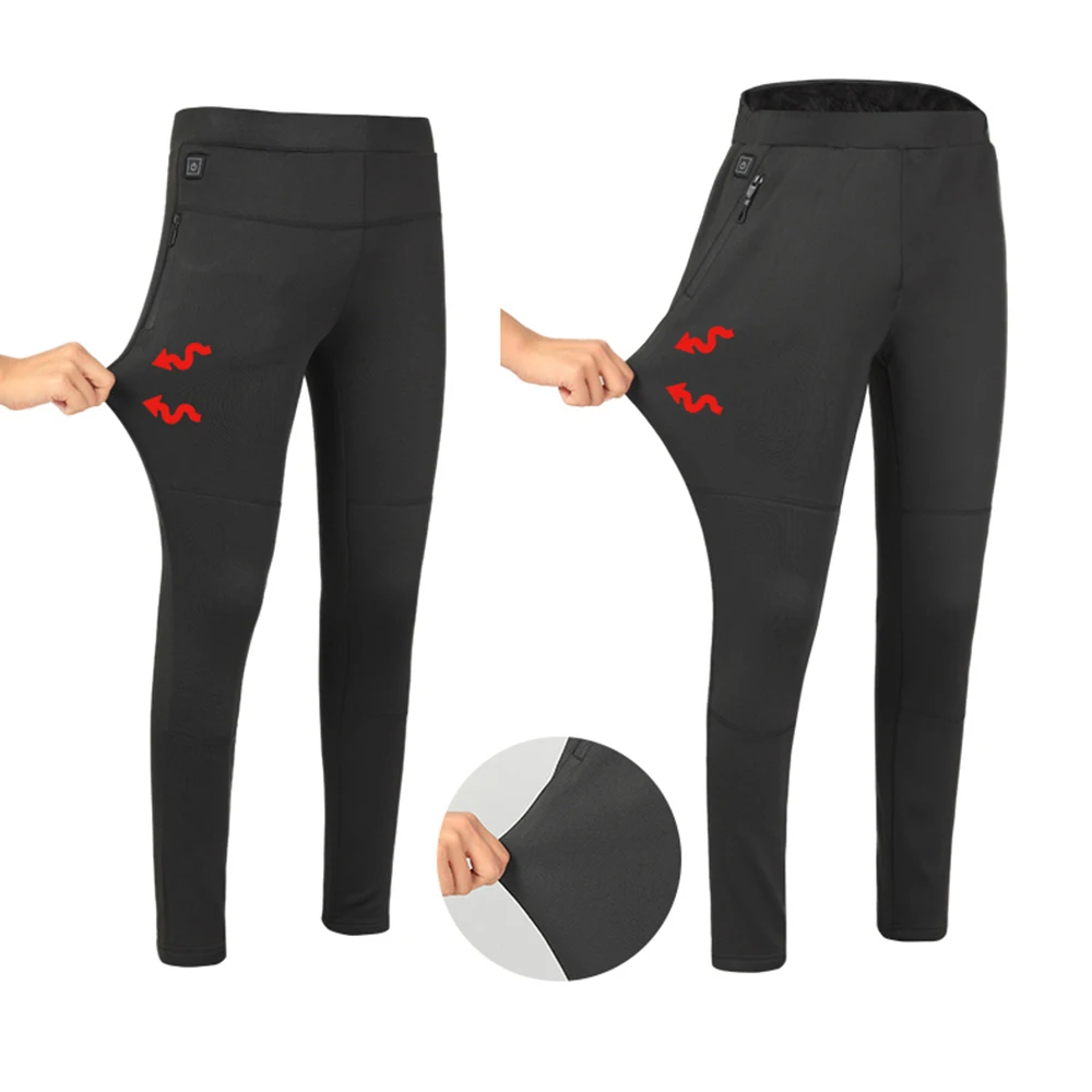 Outdoor Hiking Heating Pants Intelligent hot pants men knee waist heat wear flannel pants USB Charging Leggings Sports Wear