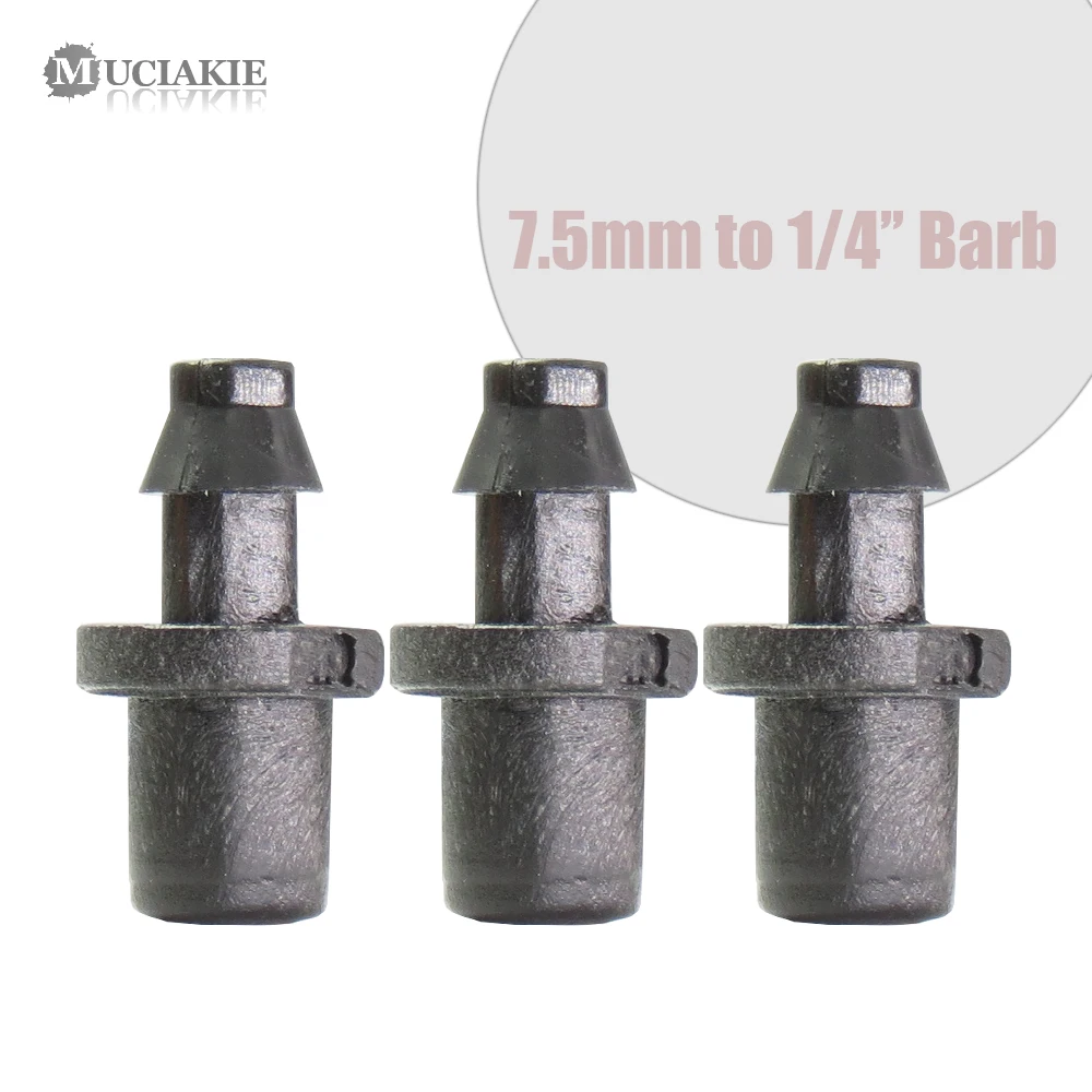MUCIAKIE 30PCS 7.5MM x 1/4'' Barb Connector Micro Sprinkler Adapter Joint Single Barbed Hose Connecter Garden Irrigation Fitting | Дом и