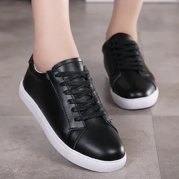 

2020 Spring Autumn Fashion Womens Genuine Leather Lace Up Sneakers Causual Leisure Light Comfortable Walk Sport Shoes