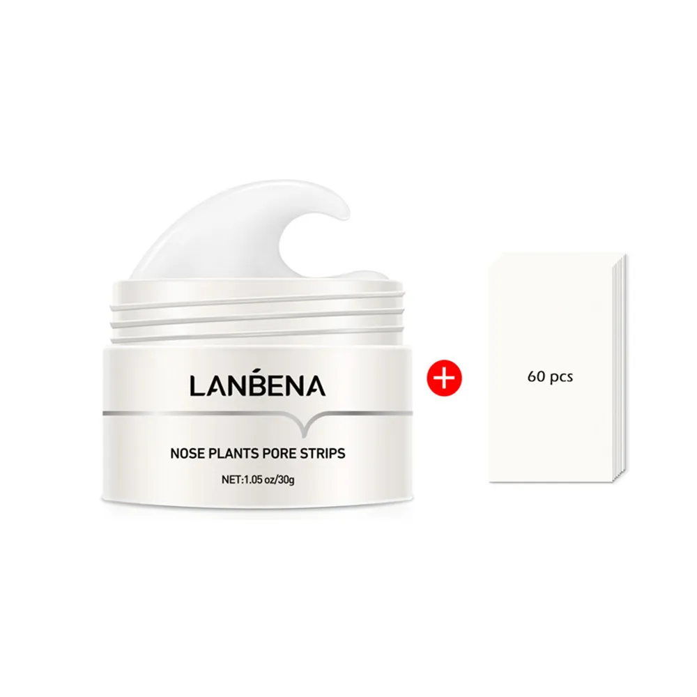 60pcs paper LANBENA Blackhead Remover Nose Mask Pore Strip Black Peeling Anti Acne Treatment Deep Cleansing Skin Care | Красота и