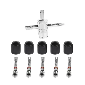 

Tire Valve Core+Valve Cap+4-External Spring type Tyre Repair Service Kit Tire Repair Tools Convenient Plastics + Met