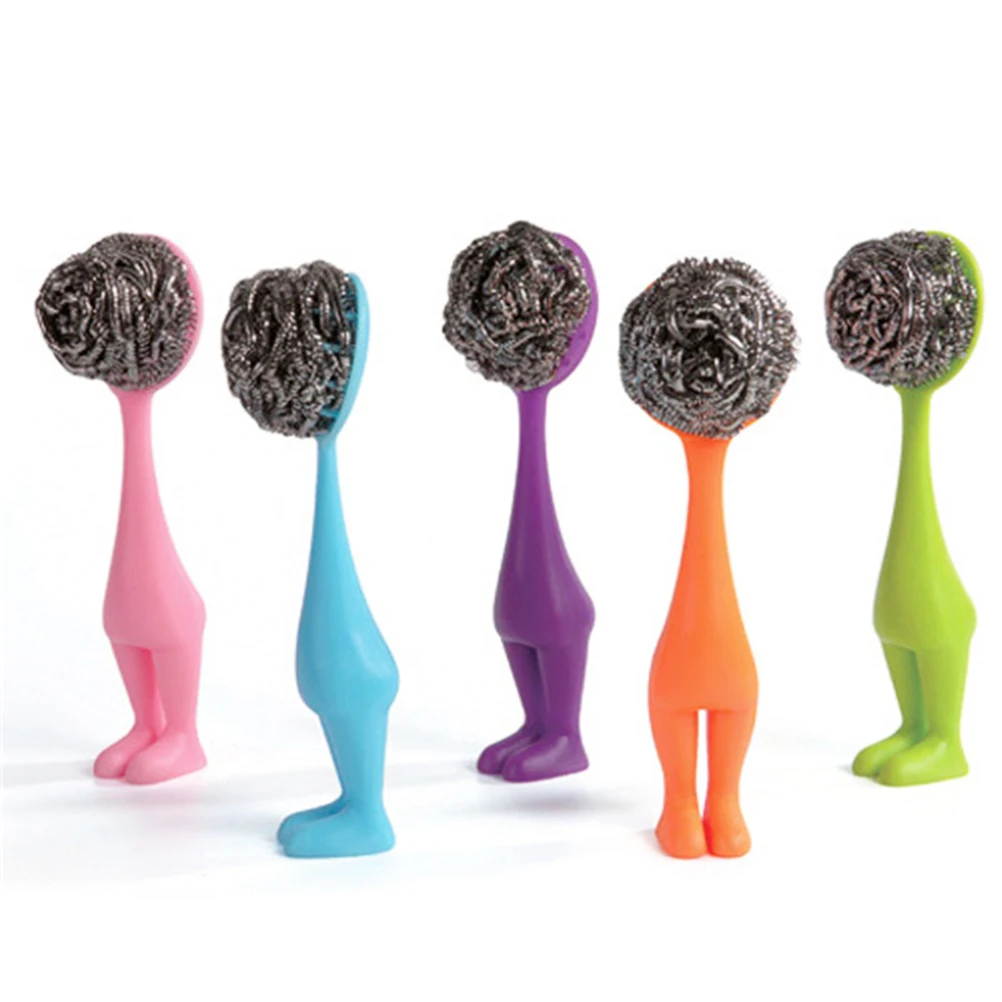 

Cleaning Ball Handle Wire Brush Cleaning Stainless Steel Wire Balls Kitchen Cleaning Brush for Washing Pot Dish Random Color