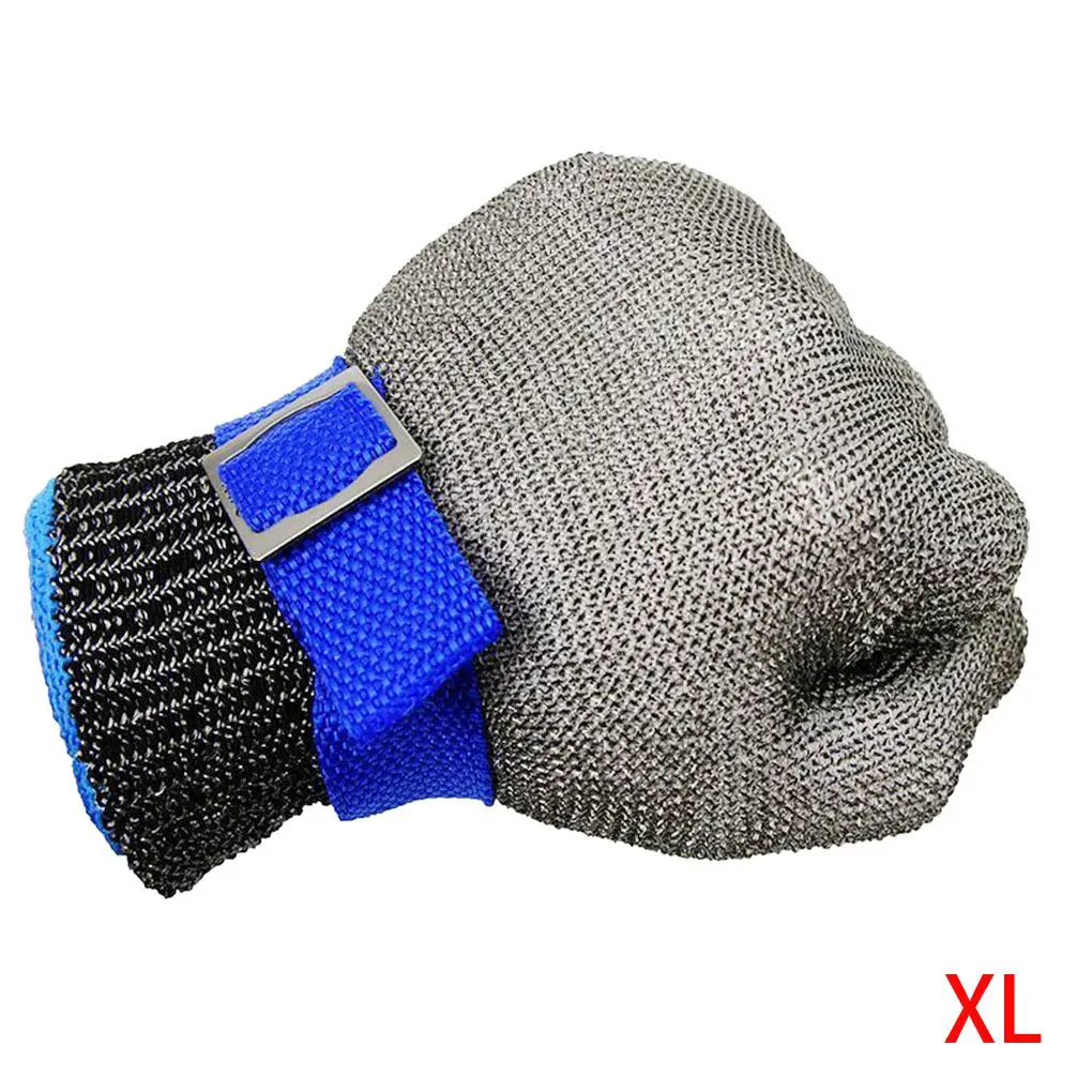 XL Анти-Резные Перчатки устойчивые к порезам ударопрочные проволочная металлическая сетка из нержавеющей стали кухонные мясники порезостойкие защитные перчатки - Цвет: XL