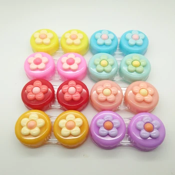 

LIUSVENTINA Portable DIY Colourful Five Petal Flower Contact Lens Case Box Container for Color Lenses Gift for Girls