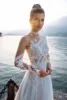 Customized Boho Long Sleeves Wedding Dresses 2025 White Dots Appliques Lace Bridal Gowns Tulle Beach Bohemian Party Floor Lenth 4