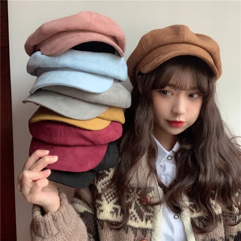 

New winter suede bonnet Casual hat woman beanies for women berret femme gorros de lana girls winter hat