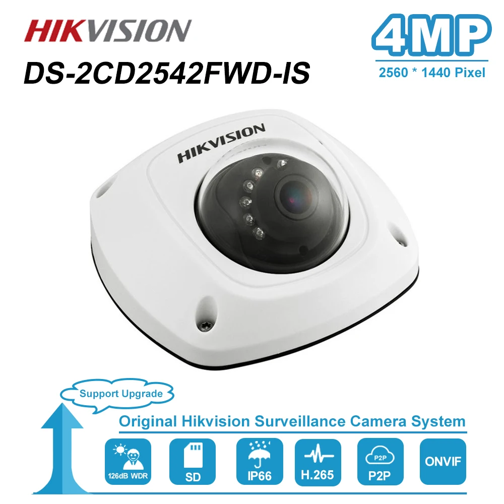 Hikvision 4MP 2 8/4 мм фиксированный объектив WDR купольная сетевая POE ip камера всепогодный