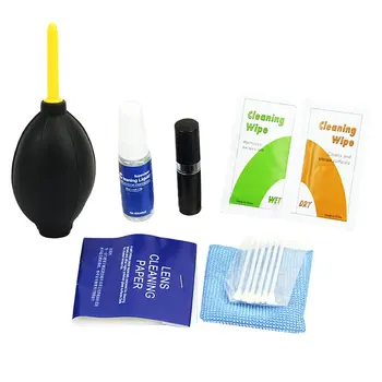 

For Canon For Nikon For Sony 5-In-1 Set Dust Cleaning Tools Camera Lens Cleaning Brush Wipe Hair Dryer Set