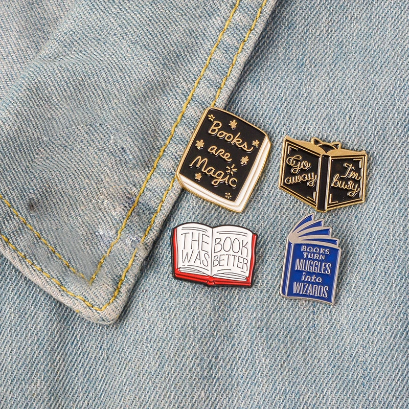 

Enamel Cartoon Book Brooch Pins Collection Book Library Lapel Pin Badges Brooches for Men Women Book Lover Gifts FPJXZ104