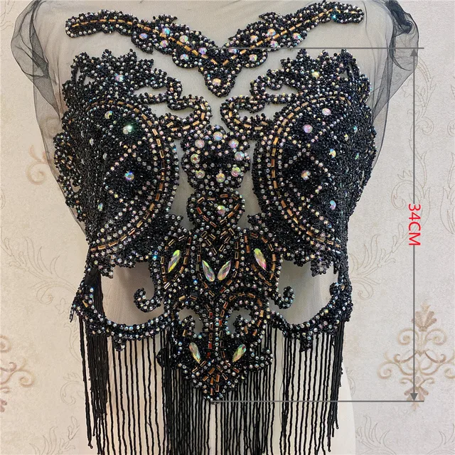 Newl design pineapple shape Gold rhinestone Motif Hot Fix Rhinestones Embellishment Iron on DIY  Patches Sewing Supplies craft C black