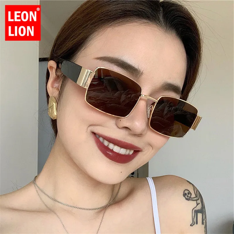 

LeonLion 2020 Retro Sunglasses Women Rectangle Eyeglasses Women/Men Brand Designer Glasses Women Luxury Oculos De Sol Feminino