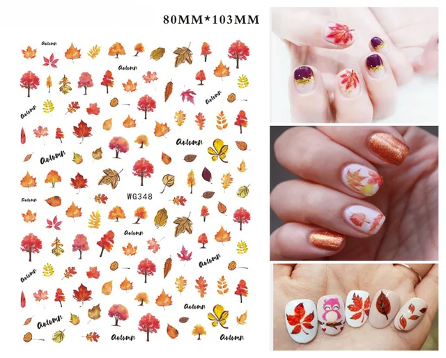 3D Nail Sticker Girl Manicure Decals Decoration Stickers for Nails Cute Cat Candy Fish Design Nail Art Sticker Accessories WG348