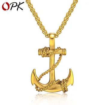 

OPK Ship Anchor Cross Pendant titanium steel men's necklace to send his boyfriend